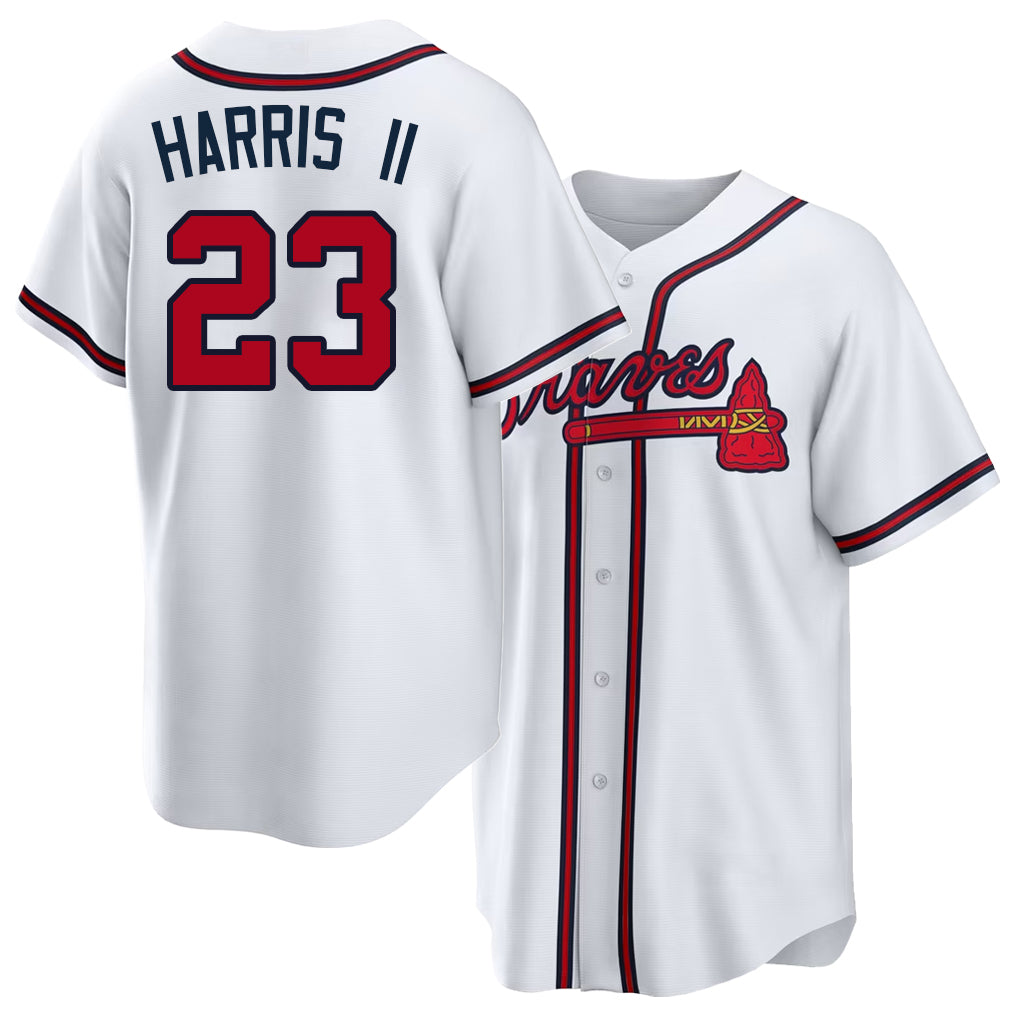 Atlanta #23 Harris II Player Baseball Short Sleeve White Jersey Michael For Men Women Youth Gift