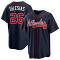 Atlanta #26 Iglesias Player Baseball Short Sleeve Navy Jersey Raisel For Men Women Youth Gift