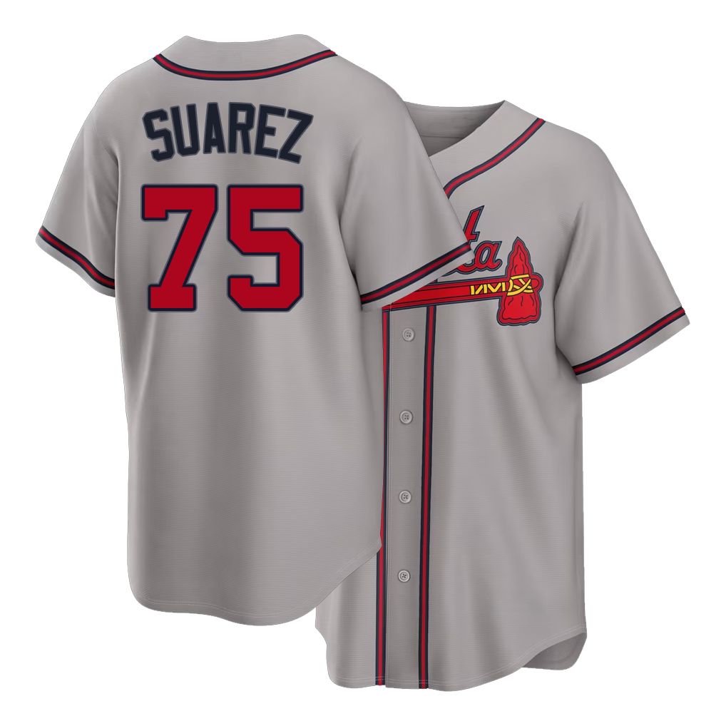 Atlanta #75 Suarez Player Baseball Short Sleeve gray Jersey Robert For Men Women Youth Gift