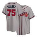 Atlanta #75 Suarez Player Baseball Short Sleeve gray Jersey Robert For Men Women Youth Gift