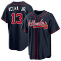 Atlanta #13 Acuña Jr. Player Baseball Short Sleeve Navy Jersey Ronald For Men Women Youth Gift