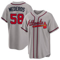 Atlanta #58 Mederos Player Baseball Short Sleeve gray Jersey Victor For Men Women Youth Gift
