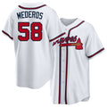 Atlanta #58 Mederos Player Baseball Short Sleeve White Jersey Victor For Men Women Youth Gift