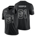 Atlanta #81 Hooper Player Football V Neck Short Sleeve Black Jersey Austin For Men Youth Women Gift