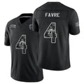 Atlanta #4 Favre Player Football V Neck Short Sleeve Black Jersey Brett For Men Youth Women Gift