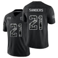 Atlanta #21 Sanders Player Football V Neck Short Sleeve Black Jersey Deion For Men Youth Women Gift