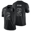 Atlanta #2 Ryan Player Football V Neck Short Sleeve Black Jersey Matt For Men Youth Women Gift