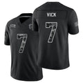Atlanta #7 Vick Player Football V Neck Short Sleeve Black Jersey Michael For Men Youth Women Gift