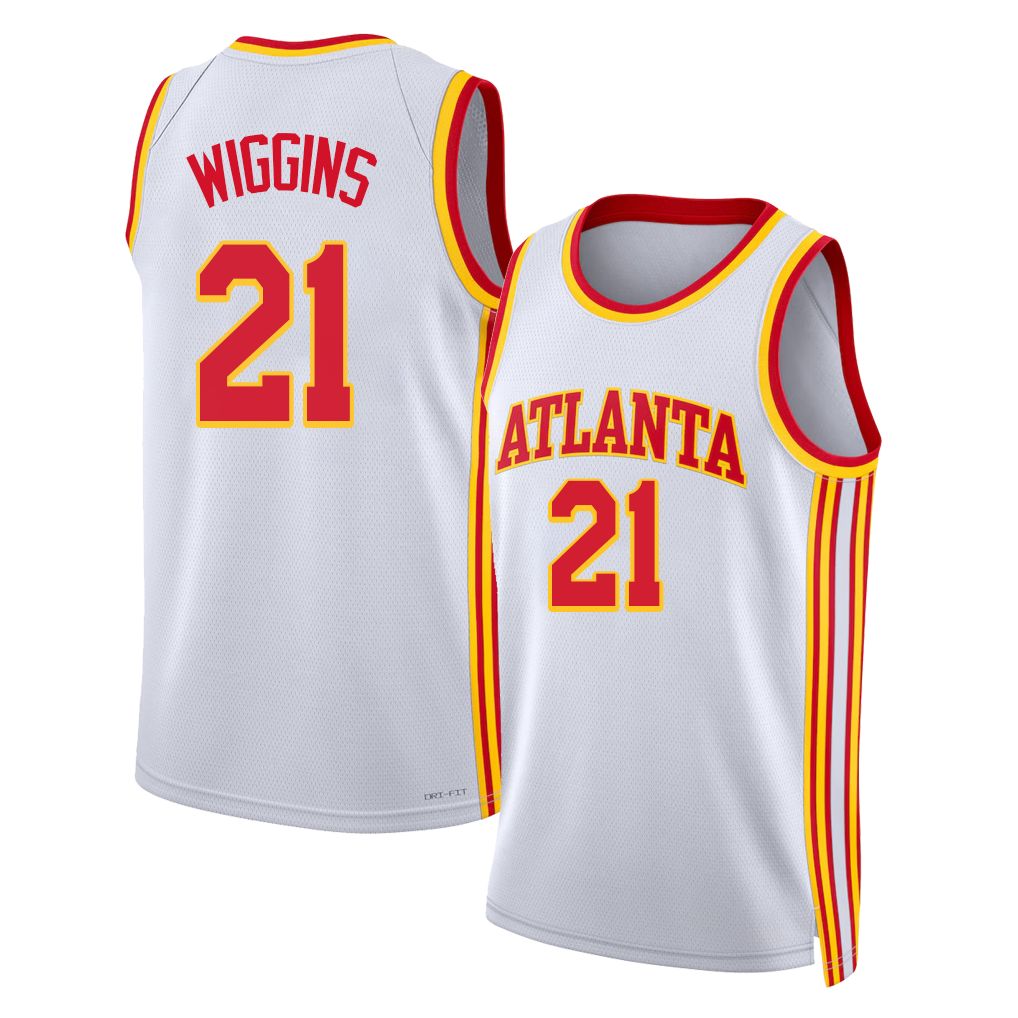 Atlanta #21 Wiggins Player Basketball Sleeveless White Jersey Aaron For Adult Youth