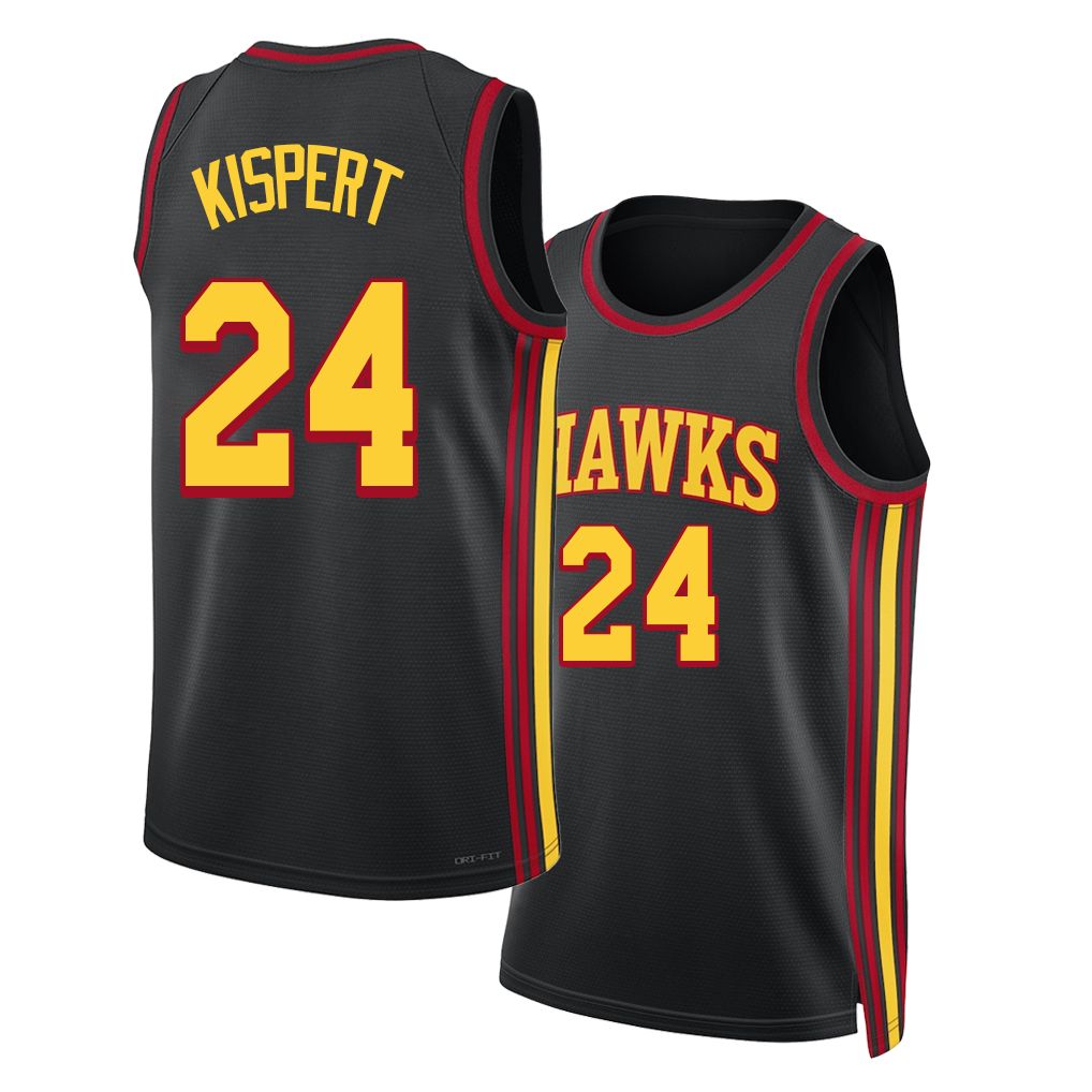 Atlanta #24 Kispert Player Basketball Sleeveless Black Jersey Corey For Adult Youth