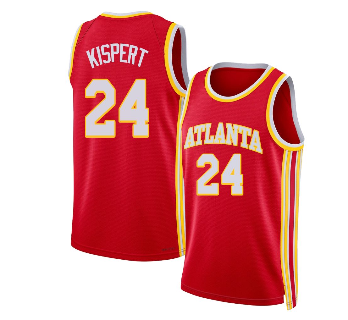 Atlanta #24 Kispert Player Basketball Sleeveless Red Jersey Corey For Adult Youth