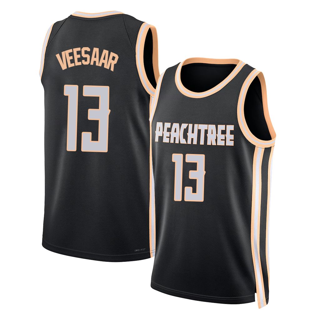 Atlanta #13 Veesaar Player Basketball Sleeveless Jersey Black Henri For Adult Youth
