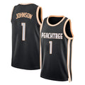 Atlanta #1 Johnson Player Basketball Sleeveless Jersey Black Jalen For Adult Youth