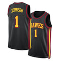 Atlanta #1 Johnson Player Basketball Sleeveless Black Jersey Jalen For Adult Youth