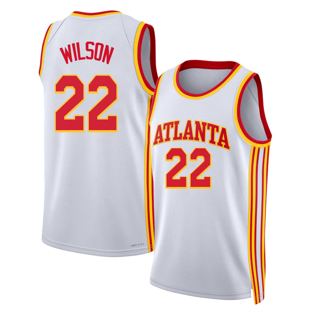 Atlanta #22 Wilson Player Basketball Sleeveless White Jersey Jalen For Adult Youth