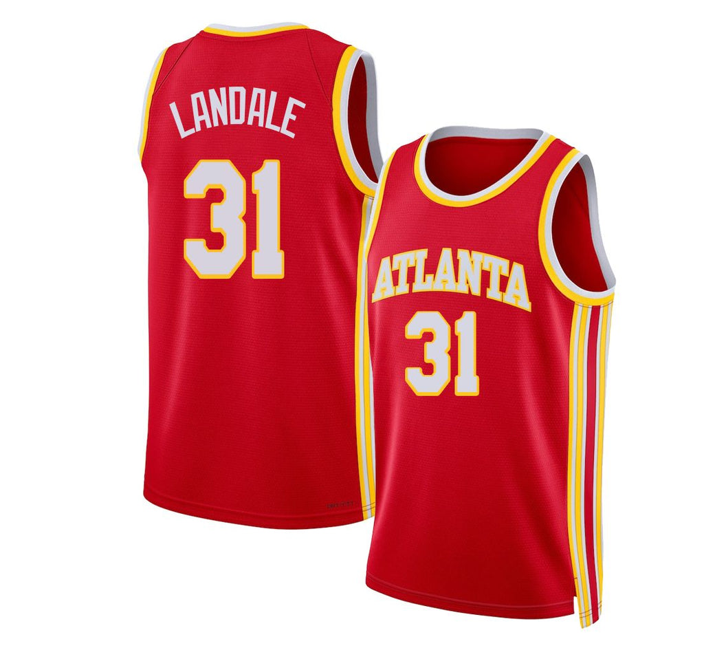 Atlanta #31 Landale Player Basketball Sleeveless Red Jersey Jock For Adult Youth