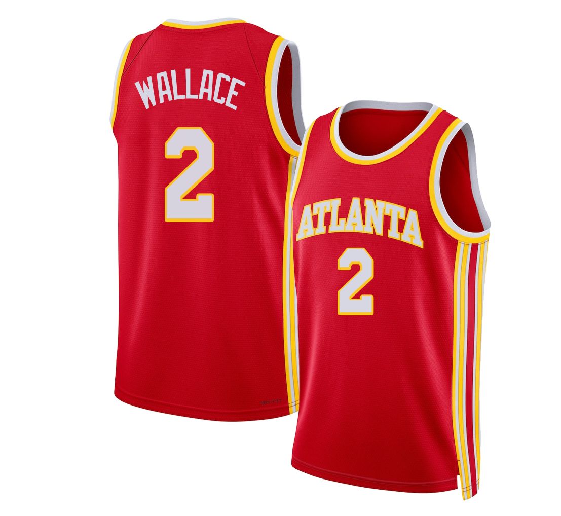 Atlanta #2 Wallace Player Basketball Sleeveless Red Jersey Keaton For Adult Youth