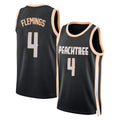Atlanta #4 Flemings Player Basketball Sleeveless Jersey Black Kingston For Adult Youth