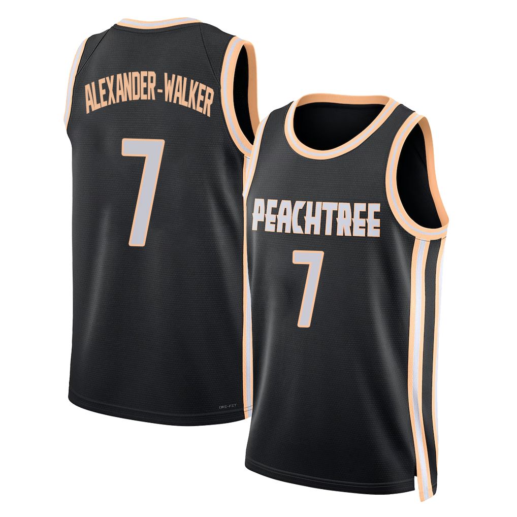 Atlanta #7 Alexander-Walker Player Basketball Sleeveless Jersey Black Nickeil For Adult Youth