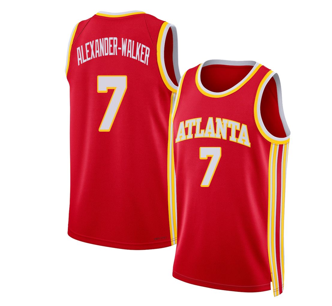 Atlanta #7 Alexander-Walker Player Basketball Sleeveless Red Jersey Nickeil For Adult Youth
