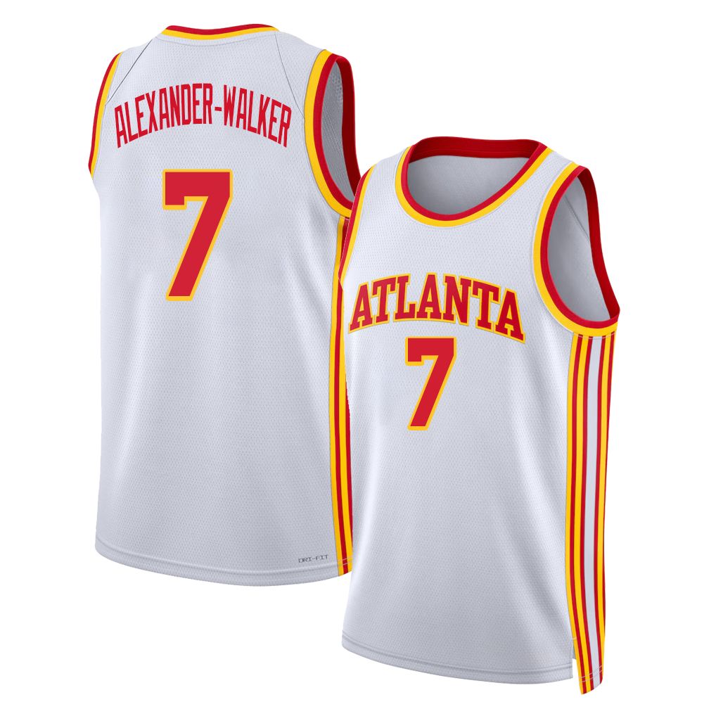 Atlanta #7 Alexander-Walker Player Basketball Sleeveless White Jersey Nickeil For Adult Youth