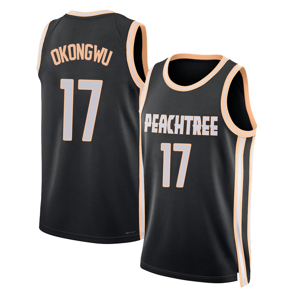 Atlanta #17 Okongwu Player Basketball Sleeveless Jersey Black Onyeka For Adult Youth