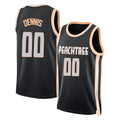 Atlanta #0 Dennis Player Basketball Sleeveless Jersey Black RayJ For Adult Youth