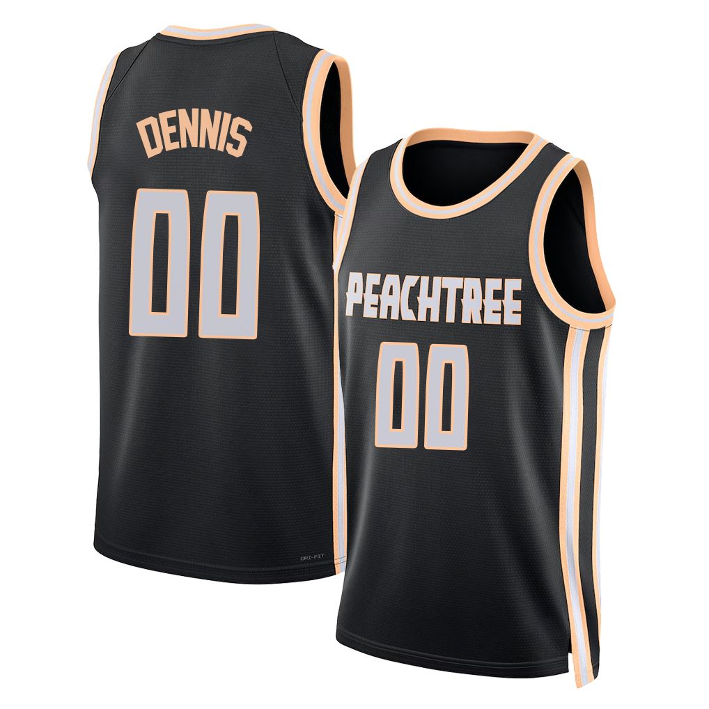 Atlanta #0 Dennis Player Basketball Sleeveless Jersey Black RayJ For Adult Youth