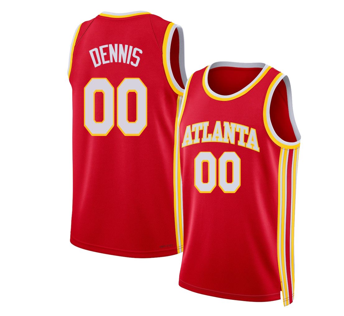 Atlanta #0 Dennis Player Basketball Sleeveless Red Jersey RayJ For Adult Youth