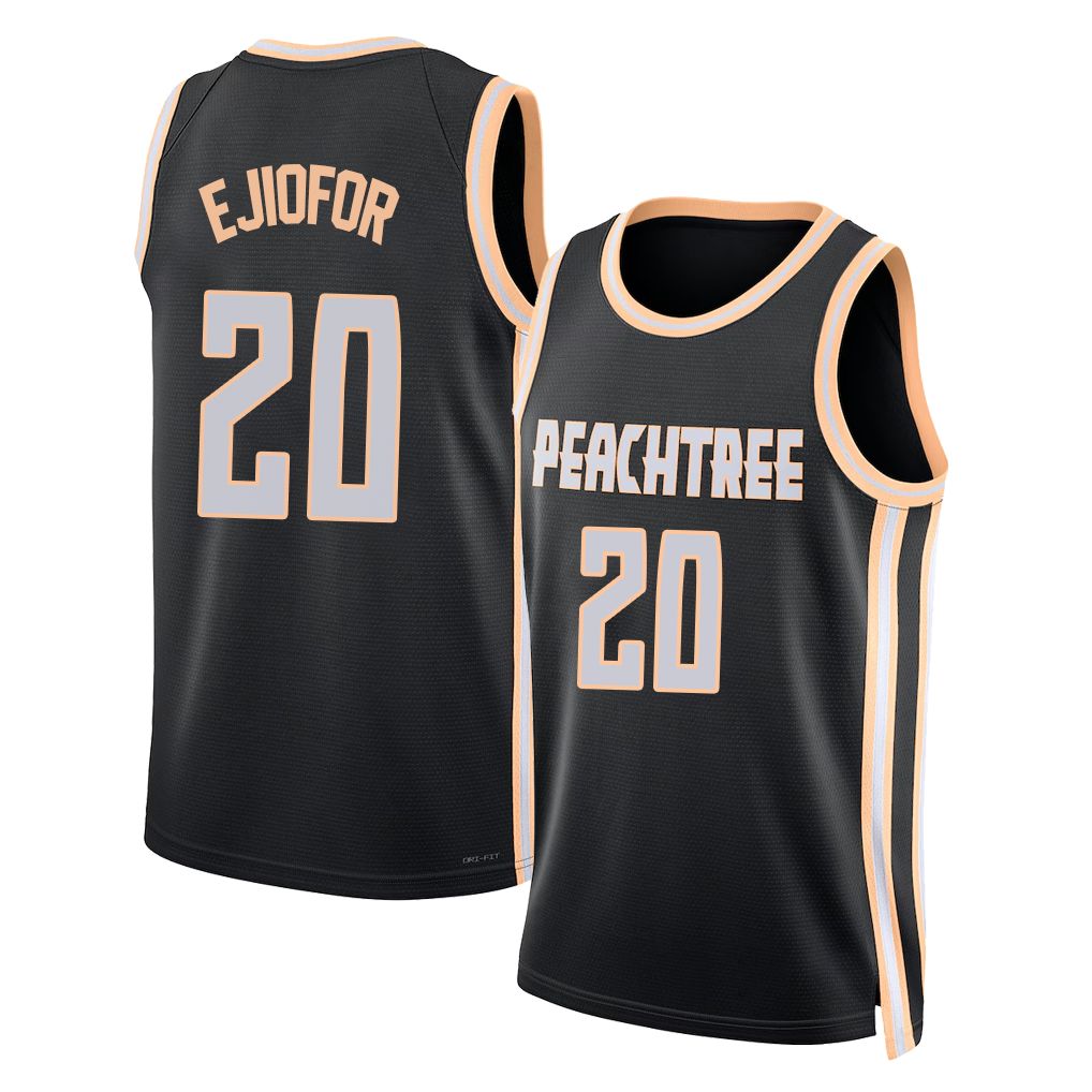 Atlanta #20 Ejiofor Player Basketball Sleeveless Jersey Black Zuby For Adult Youth