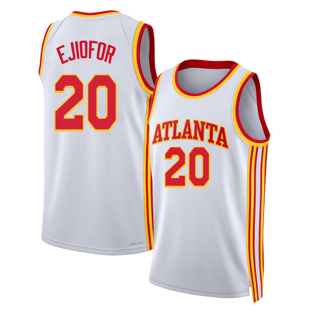 Atlanta #20 Ejiofor Player Basketball Sleeveless White Jersey Zuby For Adult Youth