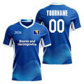 Custom Bosnia and Herzegovina Soccer Jersey – Personalized Name & Number Football Shirt:2026 Cup Kids Youths Mens Womens Fans