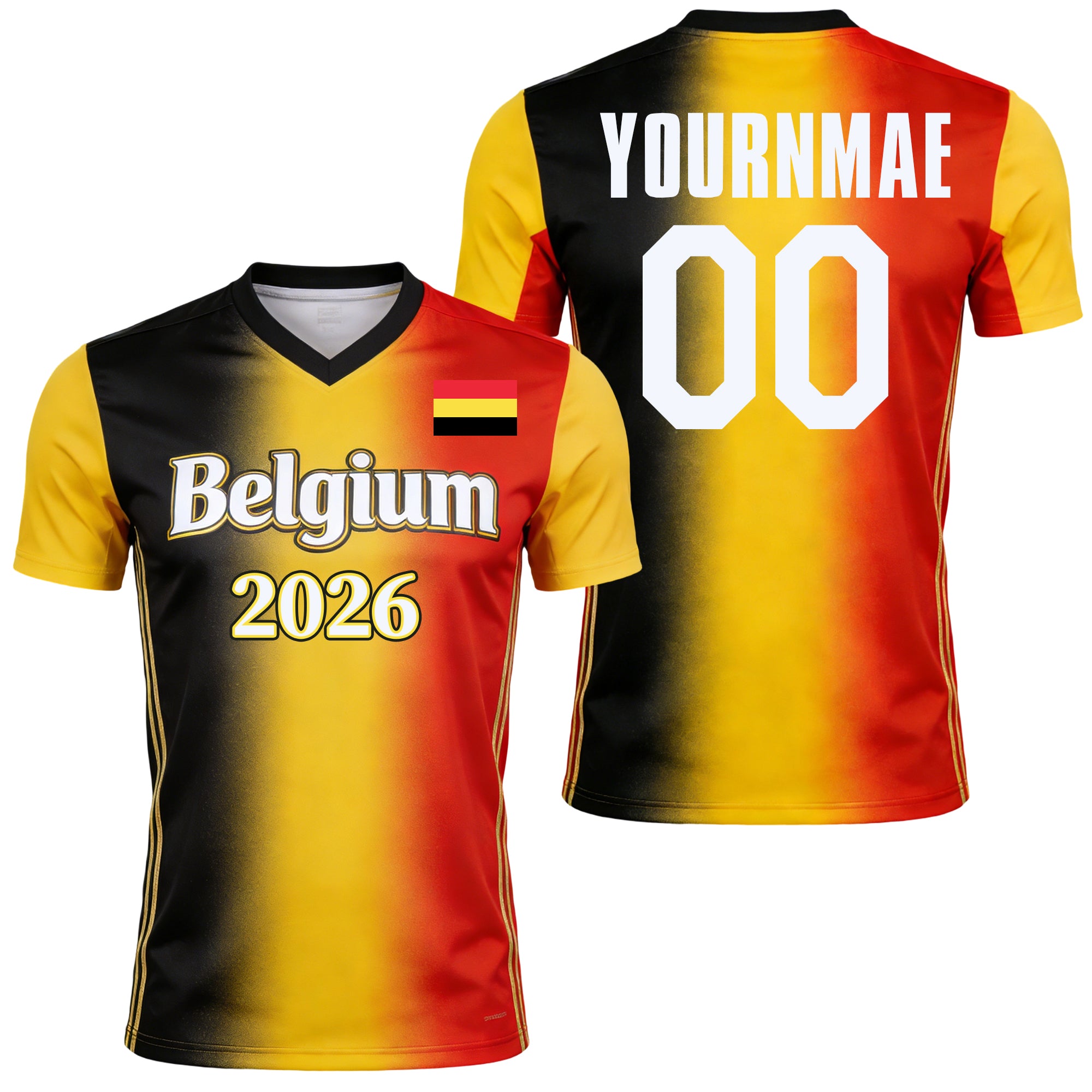 Custom Belgium Soccer Jersey – Personalized Name & Number Football Shirt:2026 Cup Kids Youths Mens Womens Fans