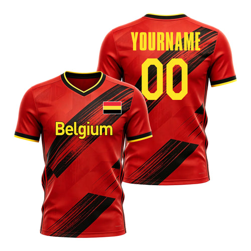 Custom Belgium Soccer Jersey – Personalized Name & Number Football Shirt:2026 Cup Kids Youths Mens Womens Fans