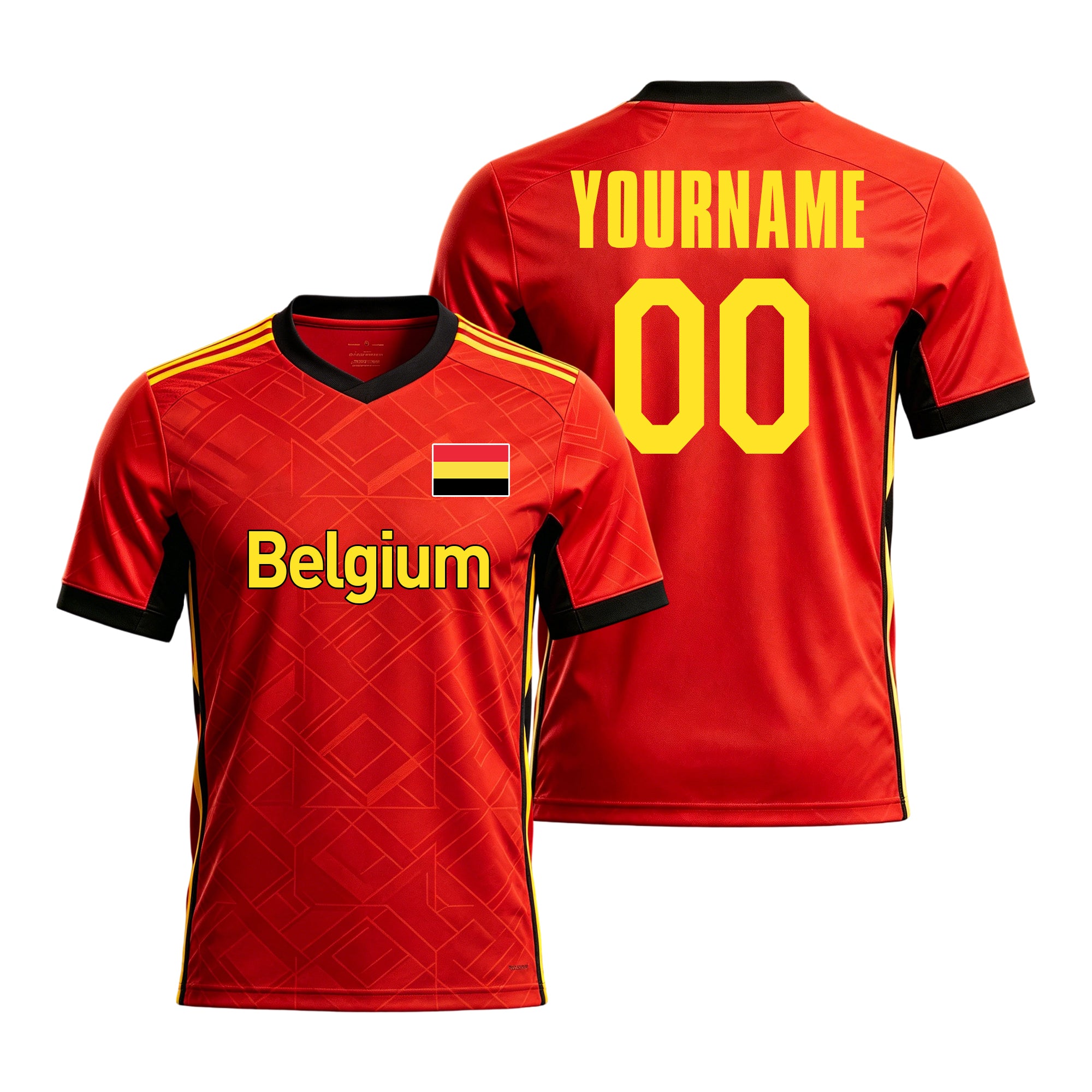Custom Belgium Soccer Jersey – Personalized Name & Number Football Shirt:2026 Cup Kids Youths Mens Womens Fans