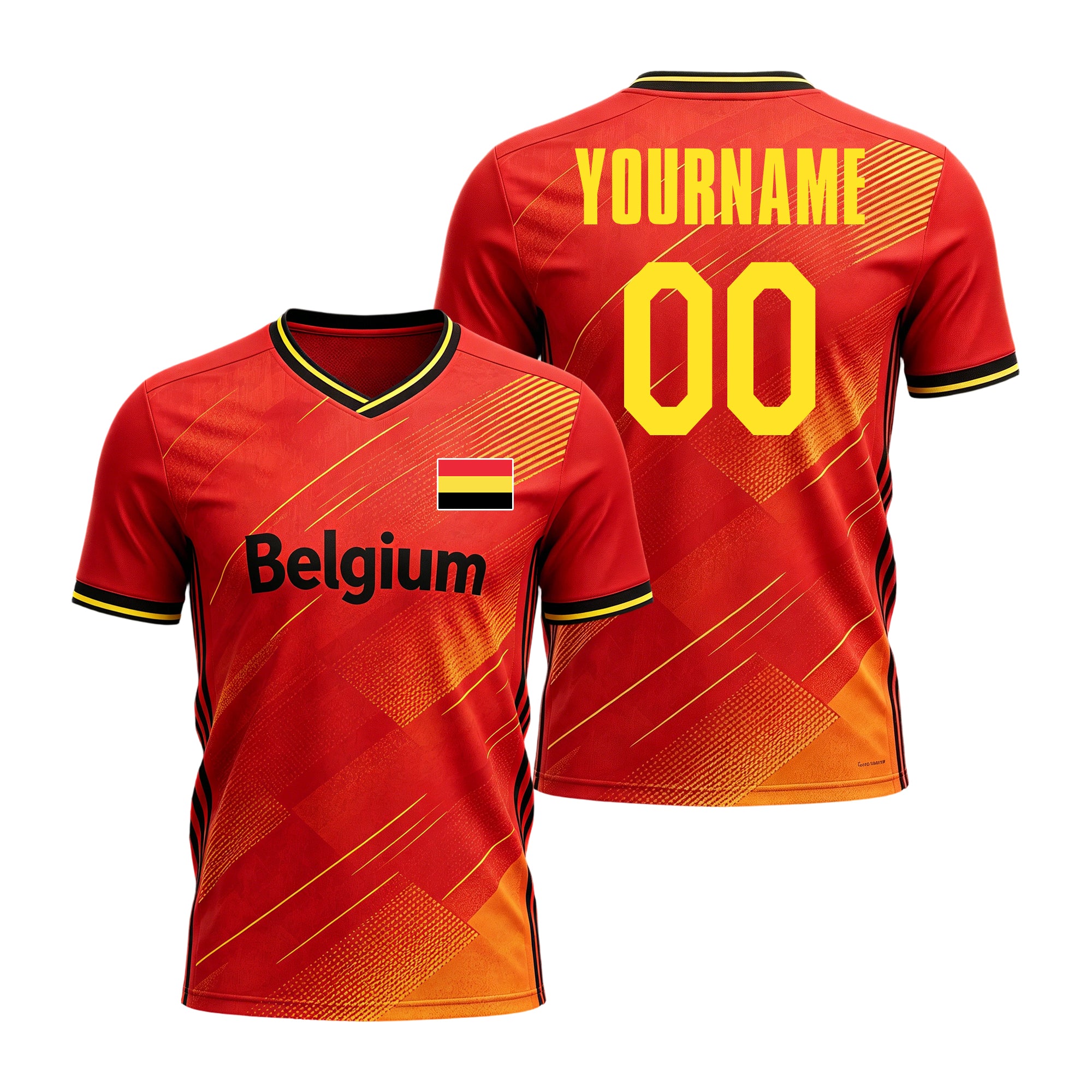 Custom Belgium Soccer Jersey – Personalized Name & Number Football Shirt:2026 Cup Kids Youths Mens Womens Fans