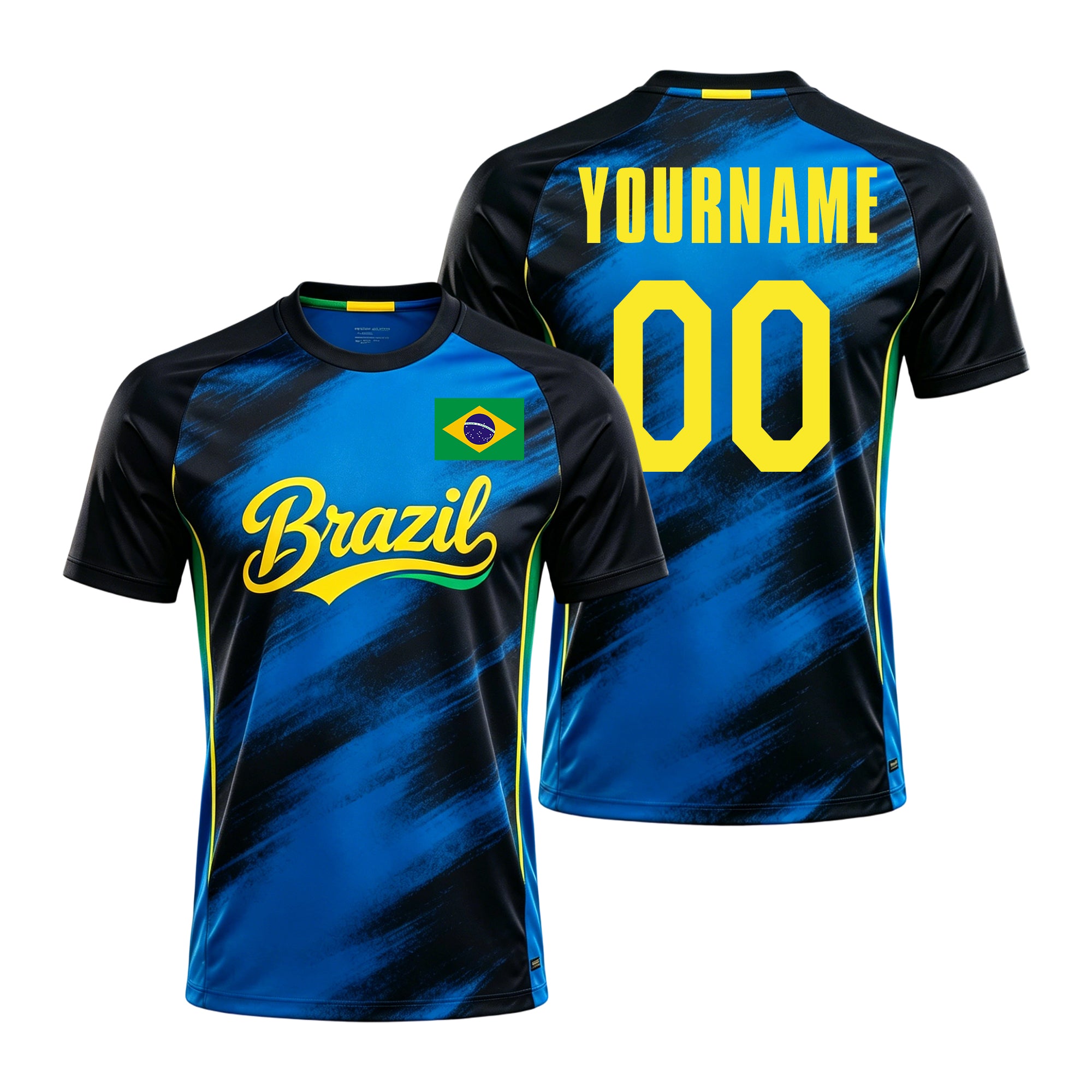 Custom Brazil Soccer Jersey – Personalized Name & Number Football Shirt:2026 Cup Kids Youths Mens Womens Fans