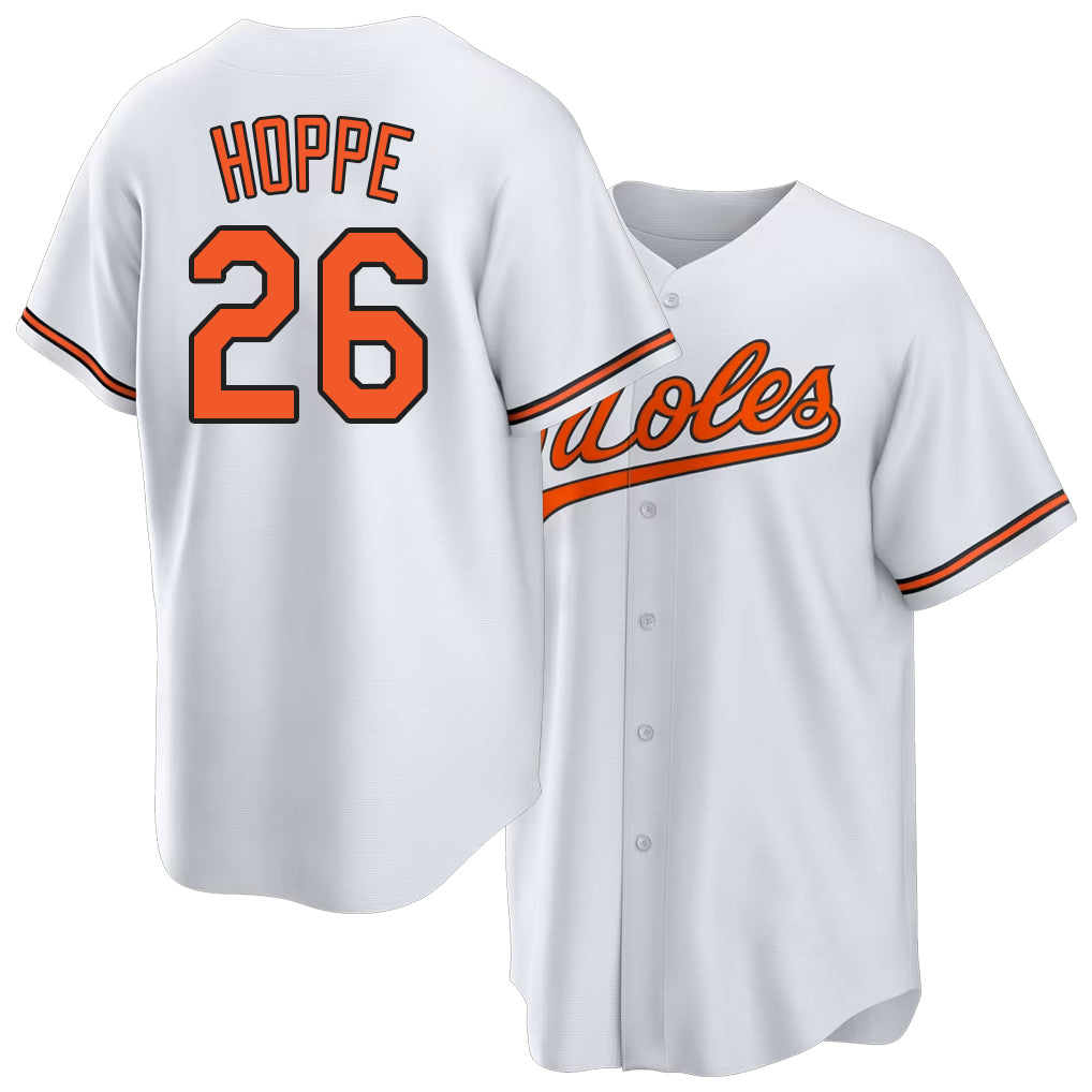 Baltimore #26 Hoppe Player Baseball Short Sleeve White Jersey Alex For Men Women Youth Gift