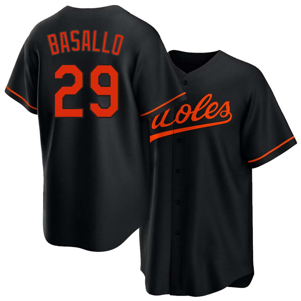 Baltimore #29 Basallo Player Baseball Short Sleeve Black Jersey Samuel For Men Women Youth Gift