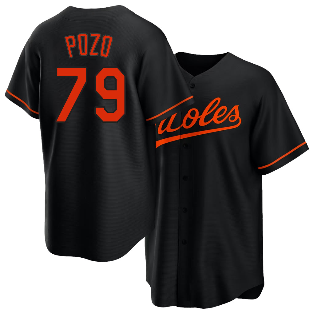 Baltimore #79 Pozo Player Baseball Short Sleeve Black Jersey Yohel For Men Women Youth Gift