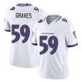 Baltimore #59 Graves Player Football V Neck Short Sleeve White Jersey Aaron For Men Youth Women Gift
