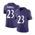 Baltimore #23 Randall Player Football V Neck Short Sleeve Purple Jersey Adam For Men Youth Women Gift