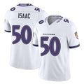 Baltimore #50 Isaac Player Football V Neck Short Sleeve White Jersey Adisa For Men Youth Women Gift