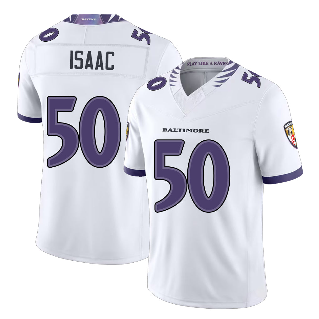 Baltimore #50 Isaac Player Football V Neck Short Sleeve White Jersey Adisa For Men Youth Women Gift