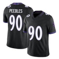 Baltimore #90 Peebles Player Football V Neck Short Sleeve Black Jersey Aeneas For Men Youth Women Gift