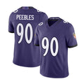 Baltimore #90 Peebles Player Football V Neck Short Sleeve Purple Jersey Aeneas For Men Youth Women Gift
