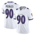 Baltimore #90 Peebles Player Football V Neck Short Sleeve White Jersey Aeneas For Men Youth Women Gift