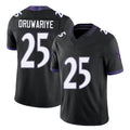 Baltimore #25 Oruwariye Player Football V Neck Short Sleeve Black Jersey Amani For Men Youth Women Gift