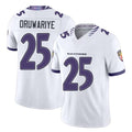 Baltimore #25 Oruwariye Player Football V Neck Short Sleeve White Jersey Amani For Men Youth Women Gift