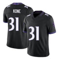 Baltimore #31 Kone Player Football V Neck Short Sleeve Black Jersey Bilhal For Men Youth Women Gift